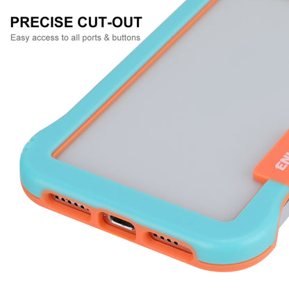 For iPhone 12 Pro Max ENKAY Frameless Hollow Shockproof PC Case(Blue) - iPhone 12 Pro Max Cases by ENKAY | Online Shopping UK | buy2fix