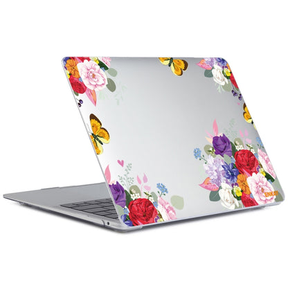 ENKAY Flower Series Pattern Laotop Protective Crystal Case For MacBook Pro 14.2 inch A2442 (2021)(Rose) - MacBook Pro Cases by ENKAY | Online Shopping UK | buy2fix