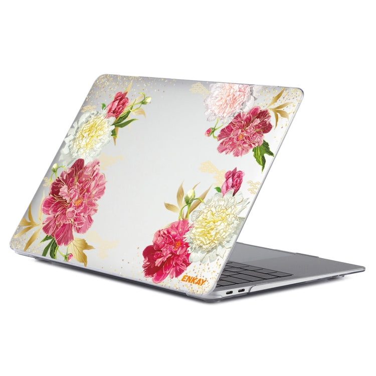 ENKAY Flower Series Pattern Laotop Protective Crystal Case for MacBook Pro 16 inch A2141(Paeonia) - MacBook Pro Cases by ENKAY | Online Shopping UK | buy2fix