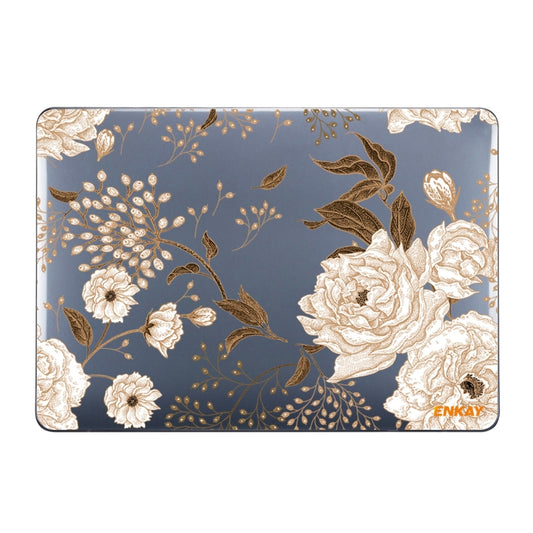 ENKAY Vintage Pattern Series Laotop Protective Crystal Case For MacBook Pro 13.3 inch A1706 / A1708 / A1989 / A2159(Golden Peony) - MacBook Pro Cases by ENKAY | Online Shopping UK | buy2fix