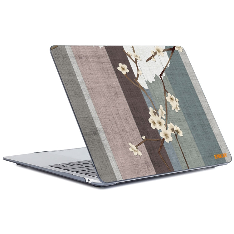 ENKAY Vintage Pattern Series Laotop Protective Crystal Case For MacBook Pro 15.4 inch A1707 / A1990(Plum Blossom) - MacBook Pro Cases by ENKAY | Online Shopping UK | buy2fix