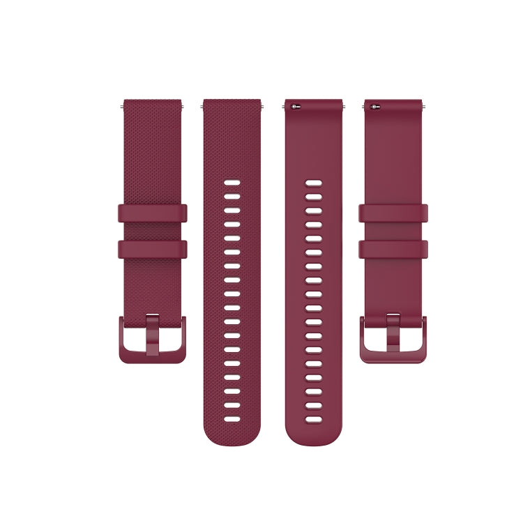 For Xiaomi Watch S1 22mm Checkered Silicone Watch Band(Wine Red) - Watch Bands by buy2fix | Online Shopping UK | buy2fix