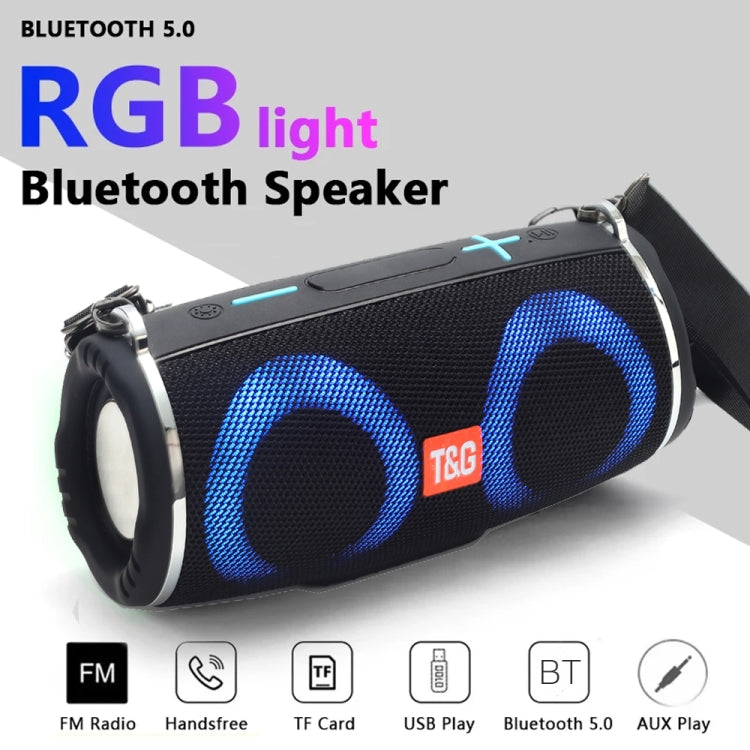 T&G TG642 RGB Light Waterproof  Portable Bluetooth Speaker Support FM / TF Card(Green) - Desktop Speaker by T&G | Online Shopping UK | buy2fix