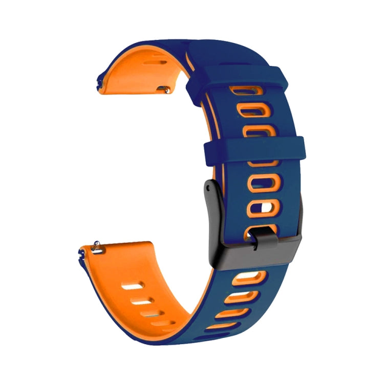 For Samsung Galaxy Watch Active 2 40mm 20mm Mixed-Color Silicone Watch Band(Dark Blue Orange) - Watch Bands by buy2fix | Online Shopping UK | buy2fix