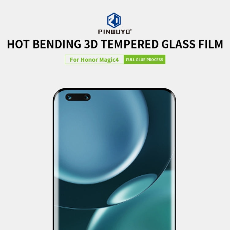For Honor Magic4 PINWUYO 9H 3D Hot Bending Tempered Glass Film(Black) - Others by PINWUYO | Online Shopping UK | buy2fix