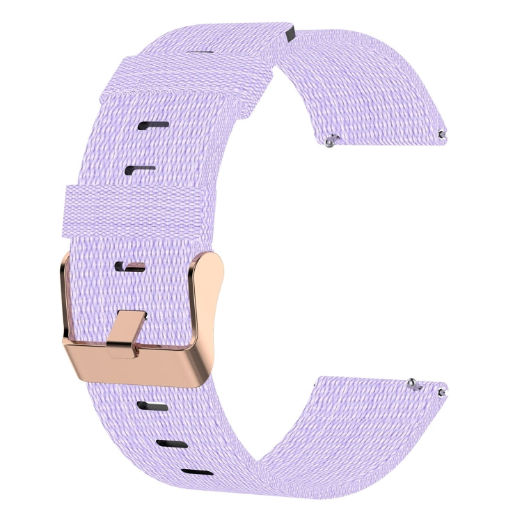 For Garmin Vivoactive 4S 18mm Nylon Woven Watch Band(Light Purple) - Watch Bands by buy2fix | Online Shopping UK | buy2fix