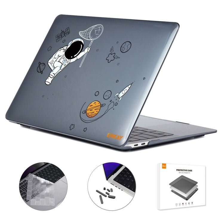 For MacBook Pro 16.2 A2485/A2880 2023 ENKAY Hat-Prince 3 in 1 Spaceman Pattern Laotop Protective Crystal Case with TPU Keyboard Film / Anti-dust Plugs, Version:US(Spaceman No.2) - MacBook Pro Cases by ENKAY | Online Shopping UK | buy2fix