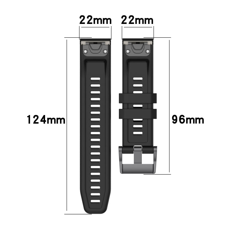 For Garmin Fenix 6 GPS 22mm Two-Color Sports Silicone Watch Band(White+Black) - Watch Bands by buy2fix | Online Shopping UK | buy2fix