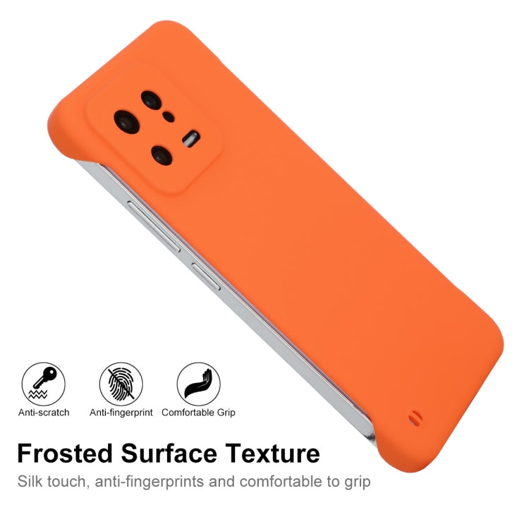 For Xiaomi 13 ENKAY Hat-Prince Matte Frameless Hard PC Phone Case(Orange) - 13 Cases by ENKAY | Online Shopping UK | buy2fix