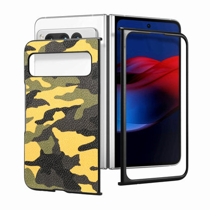 For Google Pixel Fold Camouflage Leather Back Cover Phone Case(Yellow) - Google Cases by buy2fix | Online Shopping UK | buy2fix