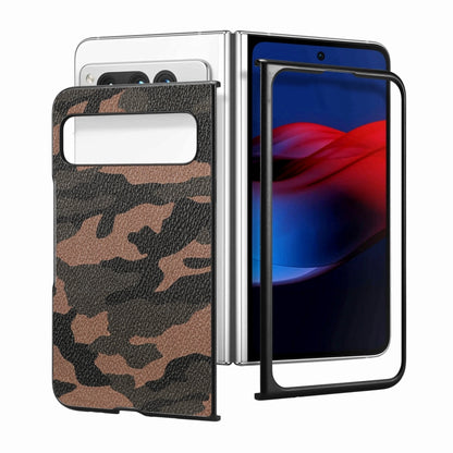 For Google Pixel Fold Camouflage Leather Back Cover Phone Case(Brown) - Google Cases by buy2fix | Online Shopping UK | buy2fix