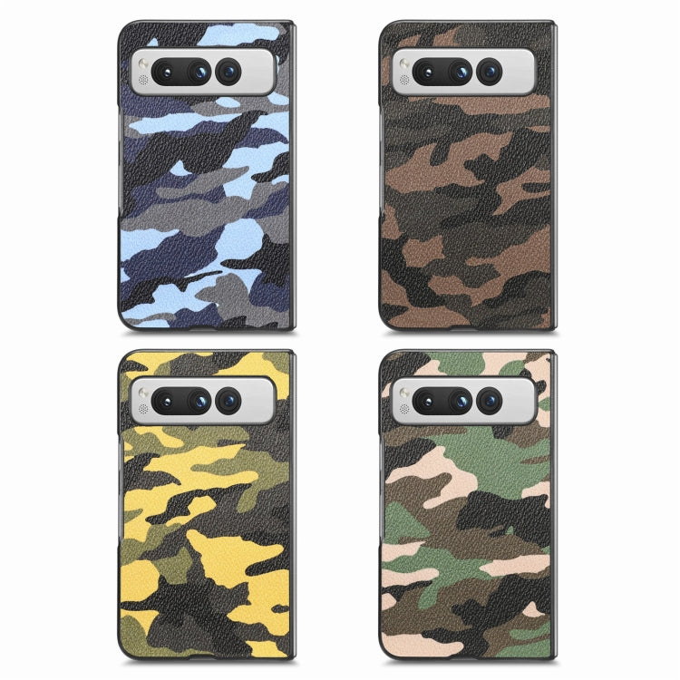 For Google Pixel Fold Camouflage Leather Back Cover Phone Case(Yellow) - Google Cases by buy2fix | Online Shopping UK | buy2fix