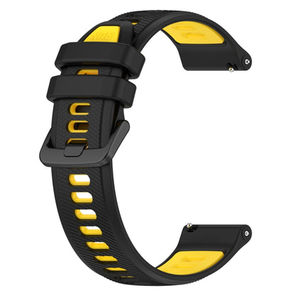 For Honor Watch GS 3 22mm Sports Two-Color Silicone Watch Band(Black+Yellow) - Watch Bands by buy2fix | Online Shopping UK | buy2fix