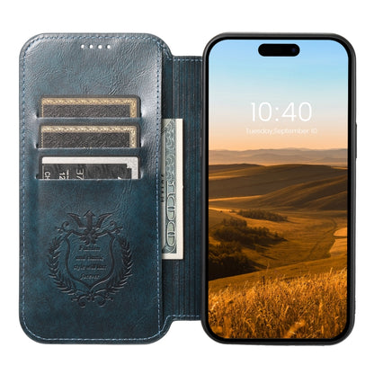 For iPhone 14 Pro Max Suteni J05 Leather Magnetic Magsafe Phone Case(Blue) - iPhone 14 Pro Max Cases by Suteni | Online Shopping UK | buy2fix