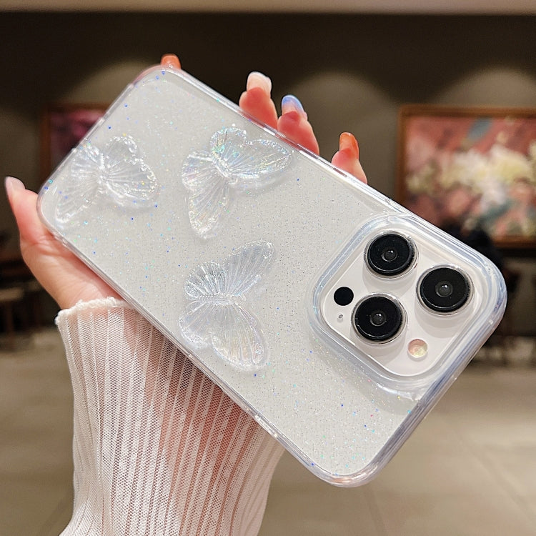 For iPhone 16 Plus Clear Crystal Butterflies TPU Phone Case(Transparent) - iPhone 16 Plus Cases by buy2fix | Online Shopping UK | buy2fix