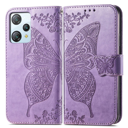 For Blackview A53 Butterfly Love Flower Embossed Leather Phone Case(Lavender) - More Brand by buy2fix | Online Shopping UK | buy2fix