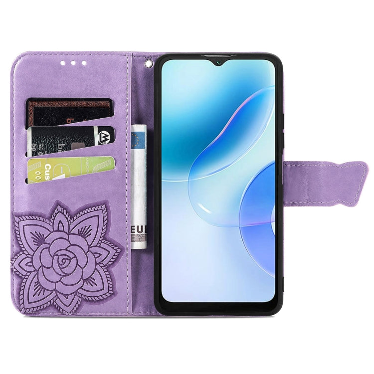 For Blackview A53 Butterfly Love Flower Embossed Leather Phone Case(Lavender) - More Brand by buy2fix | Online Shopping UK | buy2fix