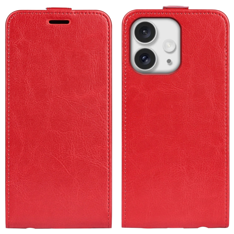 For iPhone 16 Pro R64 Texture Single Vertical Flip Leather Phone Case(Red) - iPhone 16 Pro Cases by buy2fix | Online Shopping UK | buy2fix