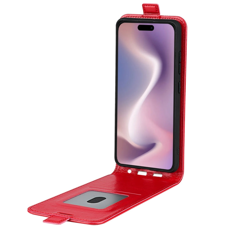 For iPhone 16 Pro R64 Texture Single Vertical Flip Leather Phone Case(Red) - iPhone 16 Pro Cases by buy2fix | Online Shopping UK | buy2fix