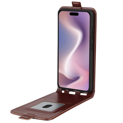 For iPhone 16 Pro Max R64 Texture Single Vertical Flip Leather Phone Case(Brown) - iPhone 16 Pro Max Cases by buy2fix | Online Shopping UK | buy2fix