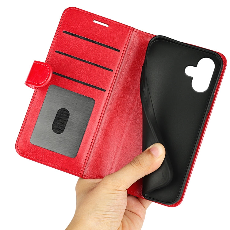 For iPhone 16 Plus R64 Texture Horizontal Flip Leather Phone Case(Red) - iPhone 16 Plus Cases by buy2fix | Online Shopping UK | buy2fix