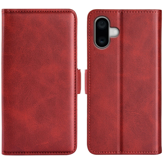 For iPhone 16 Plus Dual-side Magnetic Buckle Horizontal Flip Leather Phone Case(Red) - iPhone 16 Plus Cases by buy2fix | Online Shopping UK | buy2fix