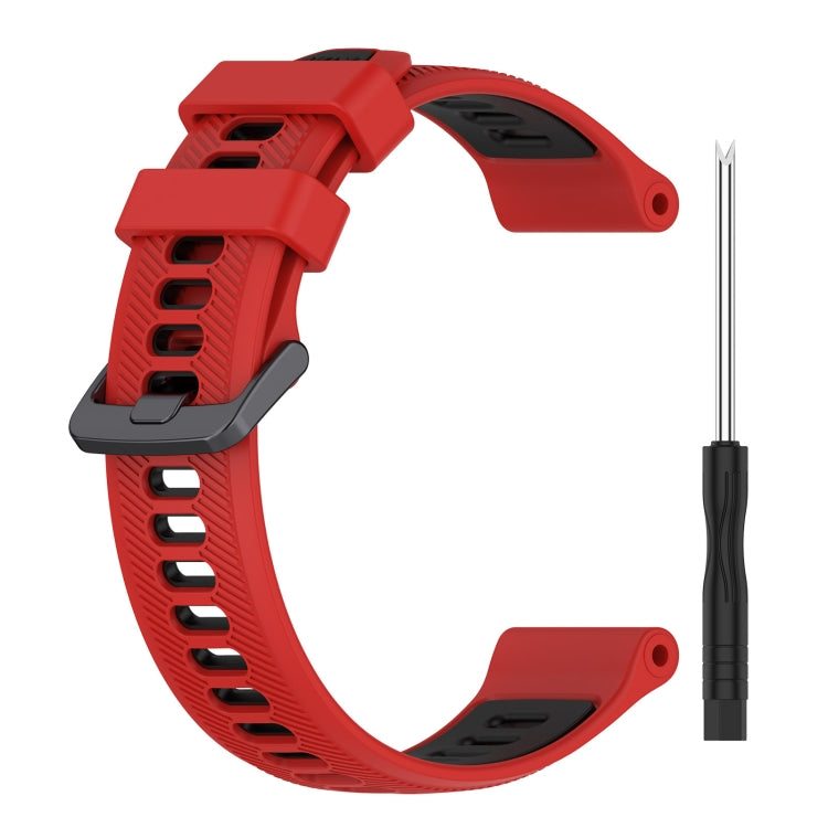 For Garmin Instinct Sports Two-Color Silicone Watch Band(Red+Black) - Watch Bands by buy2fix | Online Shopping UK | buy2fix