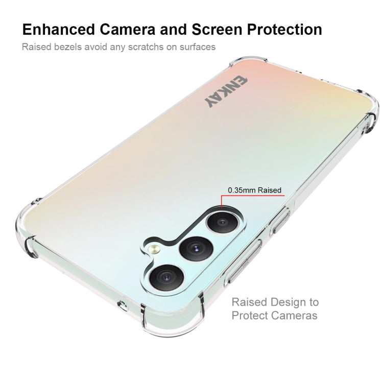 For Samsung Galaxy S23 FE 5G ENKAY Transparent TPU Shockproof Phone Case with Glass Film - Galaxy S23 FE 5G Cases by ENKAY | Online Shopping UK | buy2fix