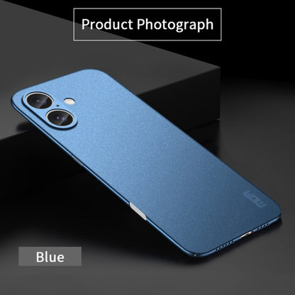 For iPhone 16 Plus MOFI Fandun Series Frosted PC Ultra-thin All-inclusive Phone Case(Blue) - iPhone 16 Plus Cases by MOFI | Online Shopping UK | buy2fix