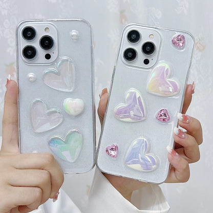 For iPhone 16 Plus Love Epoxy TPU Phone Case(Transparent) - iPhone 16 Plus Cases by buy2fix | Online Shopping UK | buy2fix