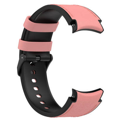 For Samsung Galaxy Watch 6 Classic Silicone Leather Black Buckle Watch Band(Pink) - Watch Bands by buy2fix | Online Shopping UK | buy2fix