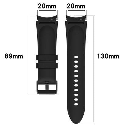 For Samsung Galaxy Watch 6 Classic Silicone Leather Black Buckle Watch Band(Yellow) - Watch Bands by buy2fix | Online Shopping UK | buy2fix