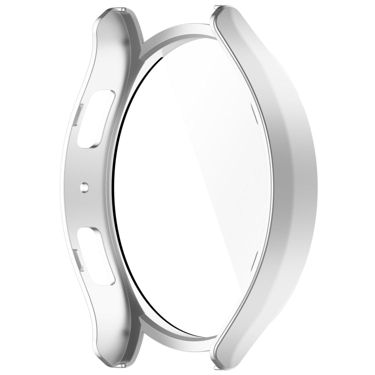 For Samsung Galaxy Watch6 40mm PC + Tempered Film Integrated Watch Protective Case(Silver) - Watch Cases by buy2fix | Online Shopping UK | buy2fix