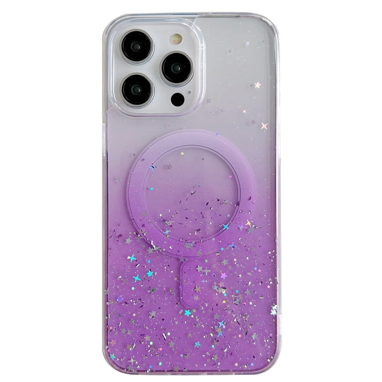 For iPhone 15 Pro MagSafe Glitter Hybrid Clear TPU Phone Case(Purple) - iPhone 15 Pro Cases by buy2fix | Online Shopping UK | buy2fix