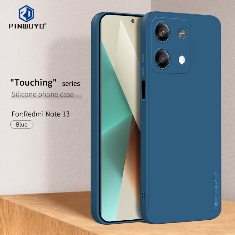 For Xiaomi Redmi Note 13 PINWUYO Sense Series Liquid Silicone TPU Phone Case(Blue) - Note 13 Cases by PINWUYO | Online Shopping UK | buy2fix