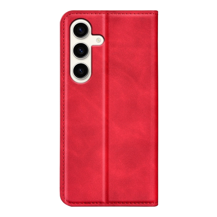 For Samsung Galaxy S24+ 5G Retro-skin Magnetic Suction Leather Phone Case(Red) - Galaxy S24+ 5G Cases by buy2fix | Online Shopping UK | buy2fix