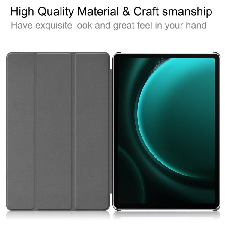 For Samsung Galaxy Tab S9 FE+ 12.4 JUNSUNMAY Custer Painted 3-Fold Stand Leather Smart Tablet Case(Galaxy) - Galaxy Tab S9 FE+ by JUNSUNMAY | Online Shopping UK | buy2fix