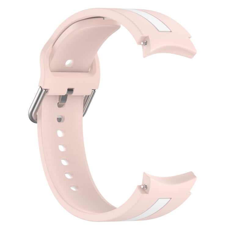 For Samsung Galaxy Watch 6 Classic 47mm Two-Color Silicone Watch Band(Pink+White) - Watch Bands by buy2fix | Online Shopping UK | buy2fix