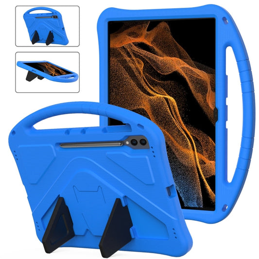 For Samsung Galaxy Tab S8 Ultra EVA Shockproof Tablet Case with Holder(Blue) - Galaxy Tab S8 Ultra Cases by buy2fix | Online Shopping UK | buy2fix