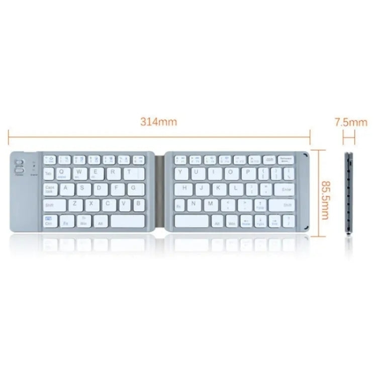 BT18 Bluetooth Keyboard Magnetic Folding Wireless Keyboard For Cell Phones Tablets Computers(Grey) - Wireless Keyboard by buy2fix | Online Shopping UK | buy2fix