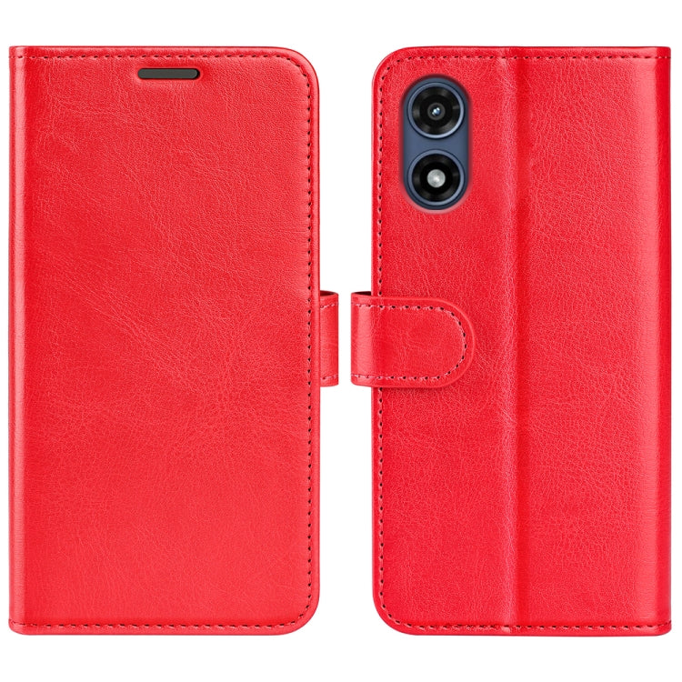 For Motorola Moto G Play 2024 R64 Texture Horizontal Flip Leather Phone Case(Red) - Motorola Cases by buy2fix | Online Shopping UK | buy2fix