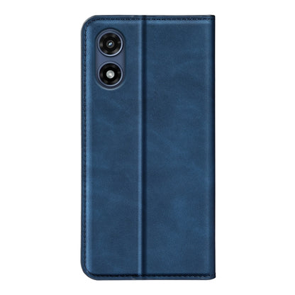 For Motorola Moto G Play 2024 Retro-skin Magnetic Suction Leather Phone Case(Dark Blue) - Motorola Cases by buy2fix | Online Shopping UK | buy2fix