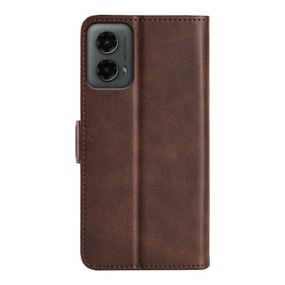 For Motorola Moto G 5G 2024 Dual-side Magnetic Buckle Horizontal Flip Leather Phone Case(Brown) - Motorola Cases by buy2fix | Online Shopping UK | buy2fix