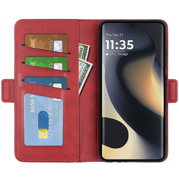 For Motorola Edge 5G 2024 Dual-side Magnetic Buckle Horizontal Flip Leather Phone Case(Red) - Motorola Cases by buy2fix | Online Shopping UK | buy2fix