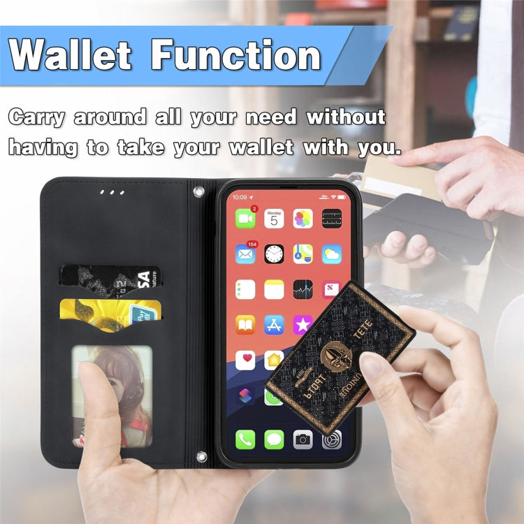 For iPhone 16 Pro Max Retro Skin Feel Magnetic Flip Leather Phone Case(Black) - iPhone 16 Pro Max Cases by buy2fix | Online Shopping UK | buy2fix