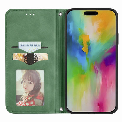 For iPhone 16 Plus Retro Skin Feel Magnetic Flip Leather Phone Case(Green) - iPhone 16 Plus Cases by buy2fix | Online Shopping UK | buy2fix