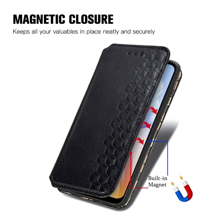 For DOOGEE X98 Pro / X98 Cubic Grid Pressed Magnetic Leather Phone Case(Black) - Doogee Cases by buy2fix | Online Shopping UK | buy2fix