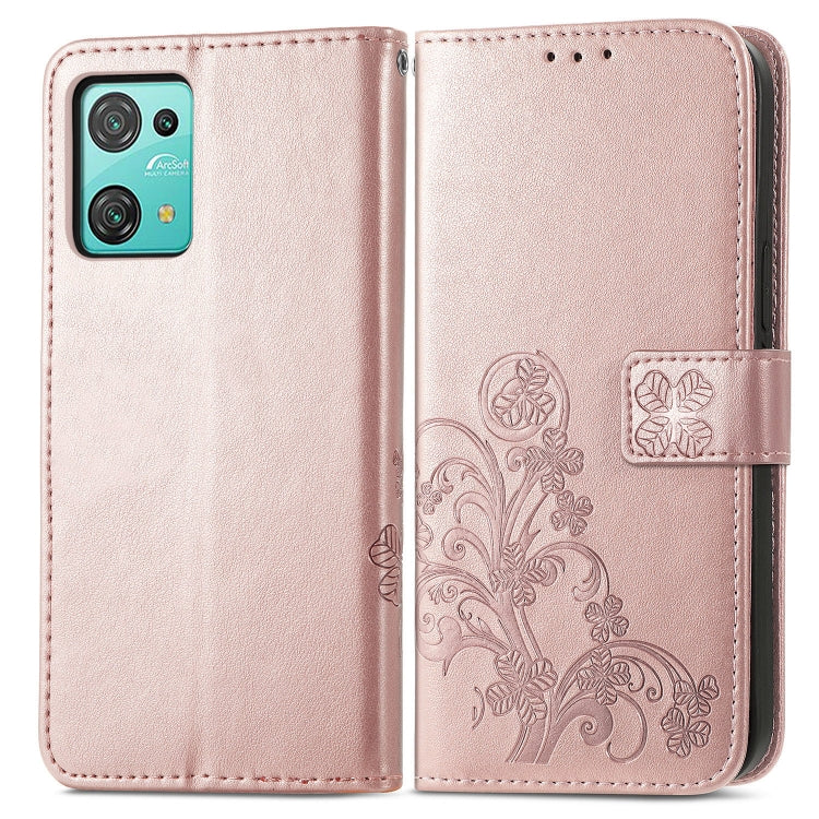 For Blackview Oscal C30 Pro Four-leaf Clasp Embossed Buckle Leather Phone Case(Rose Gold) - More Brand by buy2fix | Online Shopping UK | buy2fix