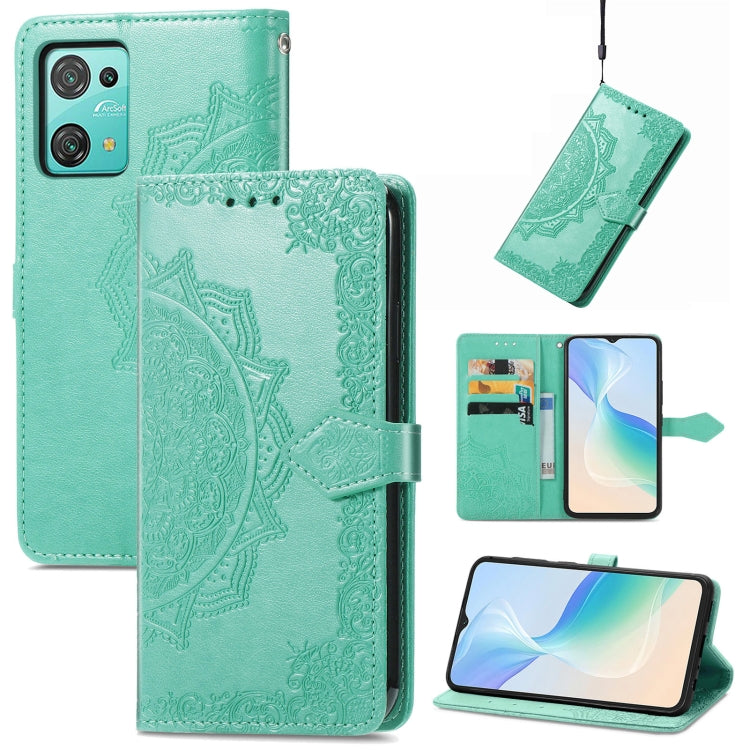 For Blackview C30 Mandala Flower Embossed Leather Phone Case(Green) - More Brand by buy2fix | Online Shopping UK | buy2fix