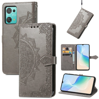 For Blackview C30 Mandala Flower Embossed Leather Phone Case(Gray) - More Brand by buy2fix | Online Shopping UK | buy2fix